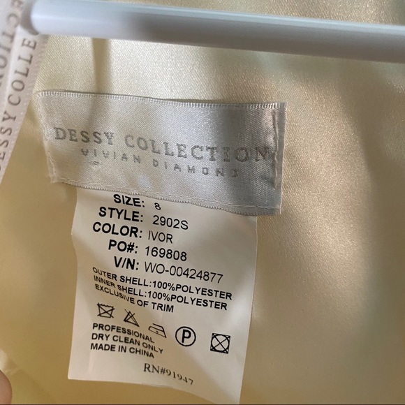 Dessy Collection ivory lace gown Sz 8 - Picture 5 of 10
